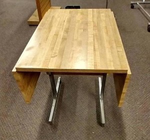 lot 83 image: Sturdy Laminate Table With Fold-Out Leaves