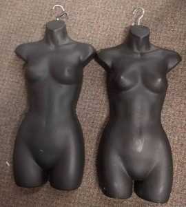 lot 87 image: (2) Hanging Hollow Female Mannequin Displays