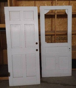 lot 103 image: (2) VintageAntique Wood Doors