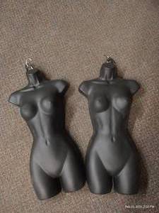 lot 124 image: (2) Hanging Hollow Female Mannequin Displays