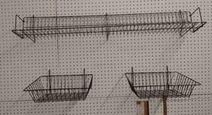 lot 162 image: (3) Wire BasketsShelves for Pegboard