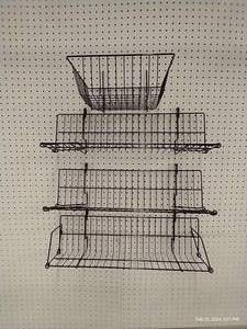 lot 175 image: Peg Board Wire Shelves & Basket