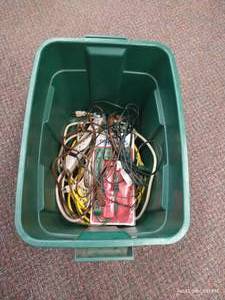 lot 183 image: Tote of Extension Cords & Power Strips