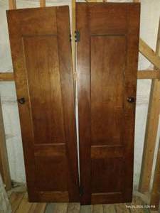 lot 338 image: Vintage Wood Closet Doors