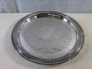 lot 155 image: (FS) WM Rogers Silver Plate Serving Tray 12 14 #4571