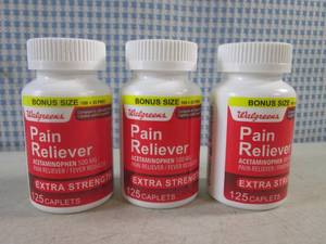 lot 170 image: (BSB) 3 Bottles 125 Caplets Extra Strength Pain Reliever