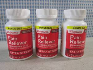 lot 171 image: (BSB) 3 Bottles 125 Caplets Extra Strength Pain Reliever