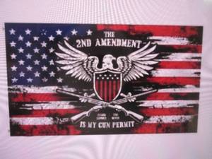 lot 174 image: (H-2) 3 ft x 5 ft My 2nd Amendment Is My Gun Permit Flag - New