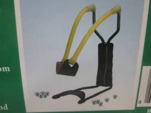 lot 176 image: (H-2) High Velocity Folding Slingshot Includes 10pc Metal Balls - New