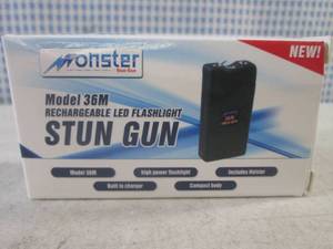 lot 177 image: (CNTR) Monster Rechargeable LED Flashlight Stun Gun in Black Model 36M - New