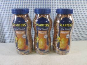 lot 197 image: (B-3) 3 Jars Planters Honey Roasted Peanuts 16oz Past Date
