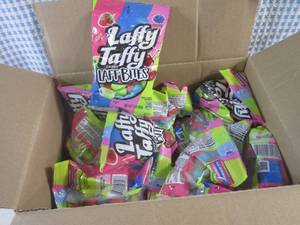 lot 233 image: (B-2) Case of 12 Bags Laffy Taffy Laff Bites Candy Past Date