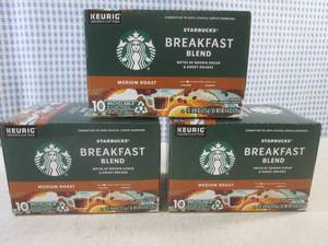 lot 252 image: (B-3) 3 Boxes of Keurig Starbucks Breakfast Blend Coffee K-Cup Pods 10 Per Box Past Date