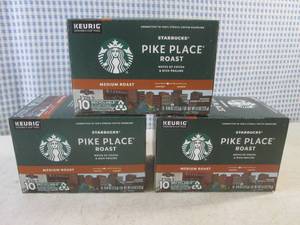 lot 256 image: (B-3) 3 Boxes of Keurig Starbucks Pike Place Roast Coffee K-Cup Pods 10 Per Box Past Date