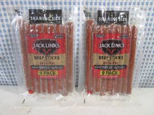 lot 282 image: (B-2) 2 Share Size 9-Pack Jack Links Original Beef Sticks Best by March 2024