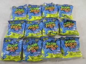 lot 291 image: (B-1) 12 Bags Sour Patch Kids Blueberry Candy Past Date