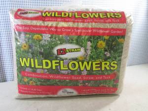 lot 143 image: (D-3) EZ-Straw Wildflowers Combination Wildflower Seed, Strawand Tach  11 Pounds - Covers 200 Sq Ft