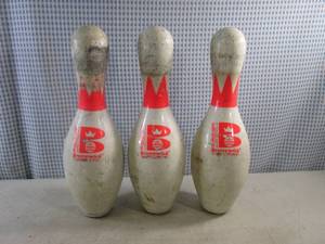 lot 126 image: (D-2) 3 Brunswick Bowling Pins...