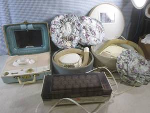 lot 111 image: (A-3) 3 Vintage Dominion Electric Hair Dryers and Clairol Electric Kindness Deluxe 3-Way Hairsetter