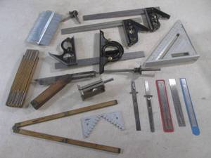 lot 38 image: (CSB) Assorted Squares, Pocket Rulers and Other Misc