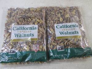 lot 326 image: (B-2) 2 Pounds of Shelled Walnuts 2 - 1 Pound Bags Best by Aug 2024