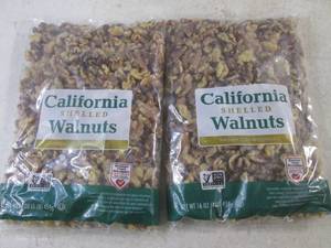 lot 328 image: (B-2) 2 Pounds of Shelled Walnuts 2 - 1 Pound Bags Best by Aug 2024