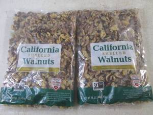 lot 329 image: (B-2) 2 Pounds of Shelled Walnuts 2 - 1 Pound Bags Best by Aug 2024