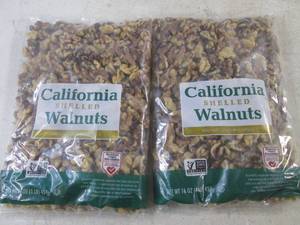 lot 330 image: (B-2) 2 Pounds of Shelled Walnuts 2 - 1 Pound Bags Best by Aug 2024