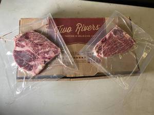 lot 5 image: Two Rivers Beef T-Bone Steak 6.40Lbs Pack date 05112023