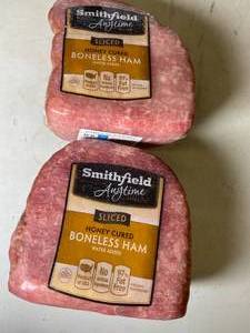 lot 35 image: Honey Cured Boneless Ham Water Added - 2 2.76Lb Hams Best by 02112024