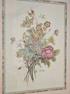 lot 121 image: Romantic Jean Louis Prevost Print Floral Bouquet