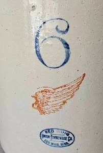 lot 29A image: Number 6 Redwing Crock