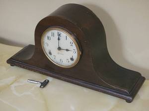 lot 42 image: Antique Desk  Mantle Clock by Sessions