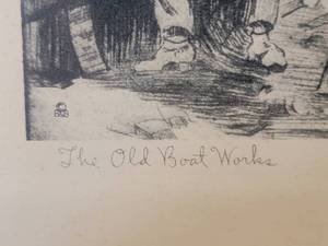 lot 51 image: Fine Art Print by Lionel Barrymore - The Old Boat Works