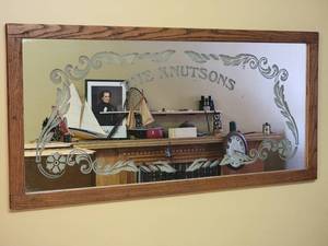 lot 160 image: The Knutsons Charming Etched Wall Mirror