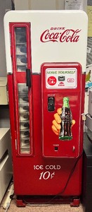 lot 1 image: Vintage Cavalier 96 COCA-COLA 10 Cent Vending Machine 1950s