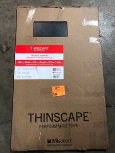 THINSCAPE 4 ft. L x 25 in. D Engineered Composite Countertop in Black Amani with Satin Finish  Customer Returns See Pictures