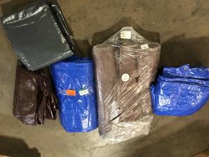 Lot of Assorted tarps Various Sizes Customer Returns See Pictures
