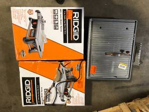 Lot of RIDGID 6.5-Amp 7 in. Blade Corded Table Top Wet Tile Saw Customer Returns See Pictures