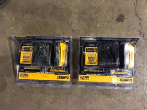 Lot of 2 DEWALT 20V MAX POWERSTACK Compact Battery Starter Kit   Customer Returns See Pictures