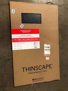 THINSCAPE 4 ft. L x 25 in. D Engineered Composite Countertop in Black Amani with Satin Finish  Customer Returns See Pictures