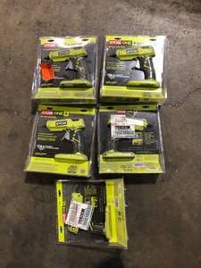 Lot of RYOBI ONE 18V Cordless Glue Gun (Tool Only) with (3) General Purpose Glue Sticks    Customer Returns See Pictures