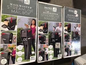 Lot of Step2 Mail Master Streamline Black OverPost Mounted Plastic Mailbox     Customer Returns See Pictures
