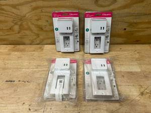 lot 67 image: ALURATEK Lot of 4- 2-Port USB Charging Wall Plates