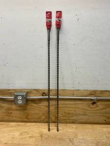 lot 25 image: MILWAUKEE Lot of 2-  58 in. x 36 in. 4-Cutter SDS-MAX Carbide Drill Bits