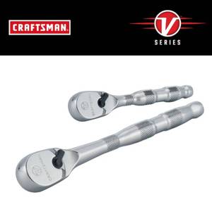 lot 29 image: CRAFTSMAN V-Series 2-Piece Set-Tooth Set Drive Comfort Grip Handle Ratchet Set (02272412)