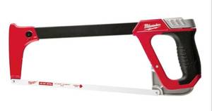 lot 50 image: MILWAUKEE High-Tension Hack Saw with 12 in. 24 TPI Bi-Metal Blade and Blade Storage (0227241058)