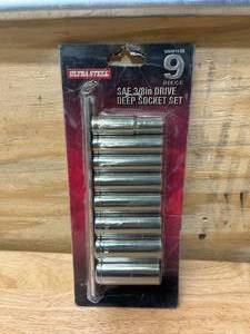 lot 87 image: ULTRA STEEL 9 Piece SAE 38 Drive Deep Socket Set (022724.50)