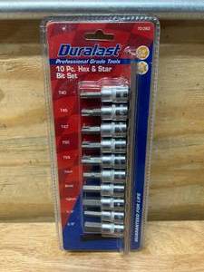 lot 39 image: DURALAST 10 PC. Hex & Star Bit Set (0227245)