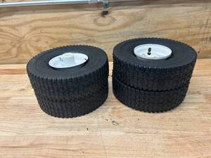 lot 96 image: Lot of 4 GardenUtility Tires 4.103.50-4 Max Load 450 LBS at 30 PSI Cold